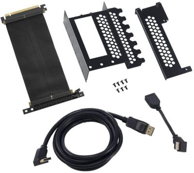 Универсален брекет и кабел за вертикален монтаж за видео карта CableMod PCIe x16, 1x DisplayPort, 1x HDMI кабел