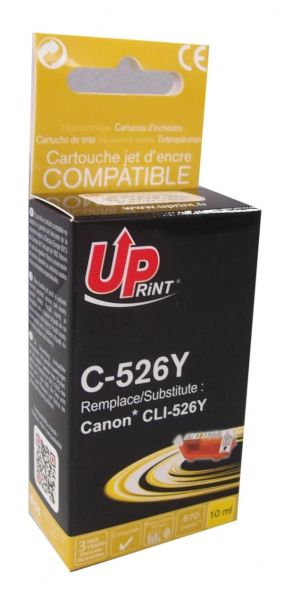 Мастилница UPRINT CLI526 CANON, С чип, Yellow