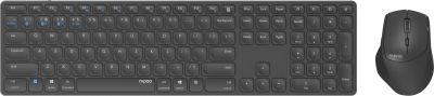 Wireless Keyboard Set RAPOO 9800M, Multi mode, Bluetooth,2.4Ghz, Black