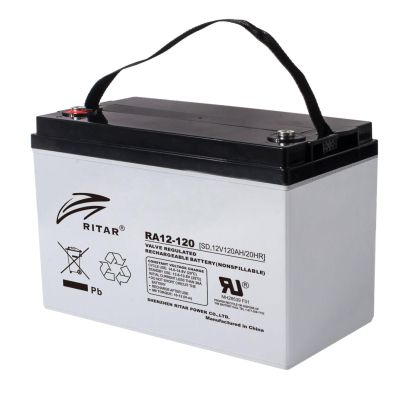 Lead Battery (RA12-120) AGM 12V / 120 Ah - 407 / 177 / 225mm  F12(M8) RITAR