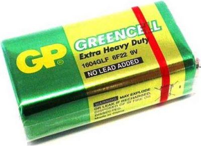 Zinc carbonic battery GP  6F22 Greencell 1604GLF-B 1 pcs.  9V