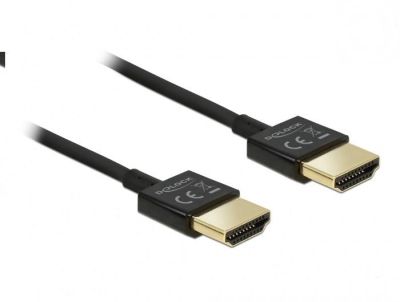 Delock Cable High Speed HDMI with Ethernet - HDMI-A male > HDMI-A male 3D 4K 0.5 m Slim High Quality