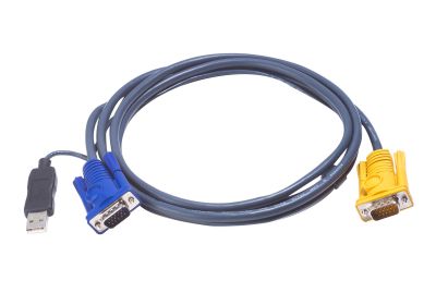 3.0M USB KVM Cable with 3 in 1 SPHD and built-in PS/2 to USB converter