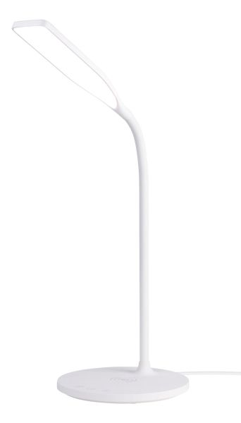 Настолна лампа DELTACO 0400, с безжично зарядно, LED, 360lm, Бяла