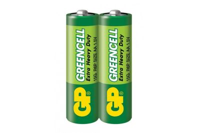 Zinc carbonic zinc battery GP  R6 AA 2 pcs. GREENCELL 15G-S2  1.5V