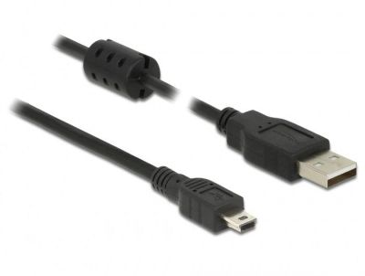 Кабел DeLock, USB-A мъжко - USB-B мъжко, USB 2.0, 2 м, Черен