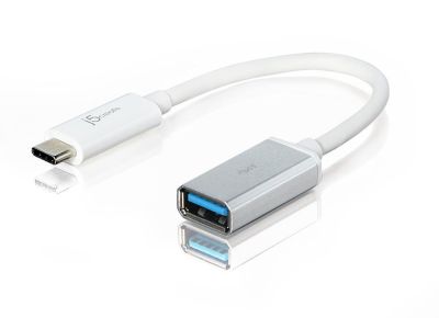 Cable JUCX05, USB-C plug - USB-A socket, USB 3.1, White