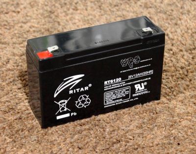 Оловна батерия RITAR, (RT612) AGM, 6V, 12Ah, 150 /50 /93 mm, Терминал1 