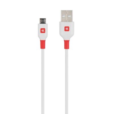 Кабел Skross, micro-USB - USB-A 2.0 мъжко, 1.2м, Бял