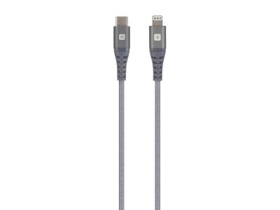 Skross USB-C to Lightning Cable, Metal Braiding, 1.2 m, Grey