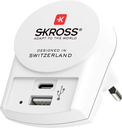 Skross Euro USB Charger 1.302423, USB-А, USB-C