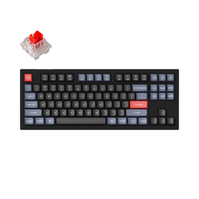 Mechanical Keyboard Keychron V3 QMK TKL, Carbon Black Keychron K Pro Red Switch, RGB Backlight