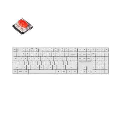 Mechanical Keyboard Keychron K5 Pro White QMK/VIA Full-Size Hot-Swappable Low-Profile Gateron Red Switches RGB Backlight