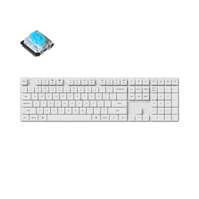 Mechanical Keyboard Keychron K5 Pro White QMK/VIA Full-Size Hot-Swappable Low-Profile Gateron Blue Switches RGB Backlight