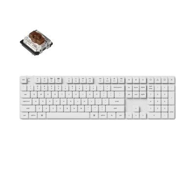 Mechanical Keyboard Keychron K5 Pro White QMK/VIA Full-Size Hot-Swappable Low-Profile Gateron Brown Switches RGB Backlight
