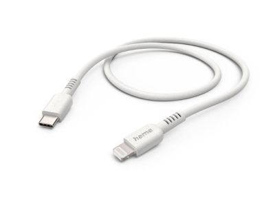 Hama "Eco" Charging Cable, USB-C - Lightning, 1 m, white