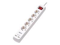 EATON TRIPPLITE 5-Outlet Power Strip with USB-A Charging - Schuko Outlets 220-250V 16A 3m Cord Schuko Plug White