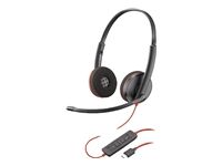 HP Poly Blackwire 3220 Stereo USB-C Headset +USB-C/A Adapter Bulk
