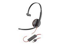HP Poly Blackwire C3210 Blackwire 3200 Series headset on-ear wired active noise cancelling USB-A black BULK