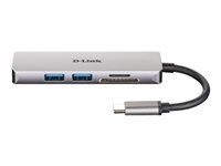 D-LINK USB-C 5-port USB 3.0 hub with HDMI and SD and microSD card reader