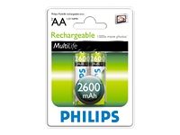 Philips Rechargeable battery HR6 AA, 2600 mAh, 2-blister