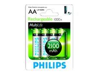 PHILIPS Rechargeable battery AA 2100 mAh 4-blister