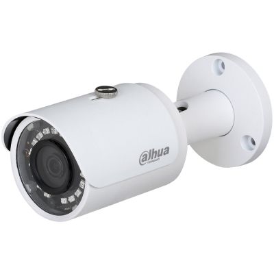 Dahua IP camera 2MP, Bullet Water-prof, 1/2.7" CMOS, 1920×1080 Effective Pixels, 25fps@1080P, Focal Length 2.8mm, Max IR distance 30m, 0.08Lux/F2.0, 0Lux/F2.0 IR on, DC12V, PoE, 5.5W, IP67.