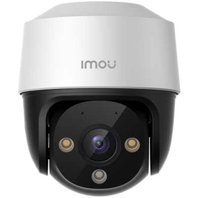 IPC-S41FAP, full color 4MP PoE PTZ camera, 355° pan & 90° Tilt, 1/3" CMOS, H.265/H.264, 25 FPS, 16xDigital Zoom, 3.6mm Fixed lens, IR up to 30m, FOV 79°, Micro SD up to 256GB, Built-in Mic, built in spotlight, IP66, DC12V, POE