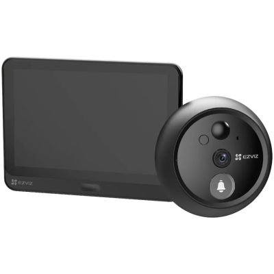 Ezviz HP4 Wi-Fi Doorbell + 4.3"Display, 1/3" Progressive Scan CMOS, 2.0mm @F2.2, visual angle (diagonal)155°, H.265, 15fps, 1920 x 1080, Two-way talk, IR up to 3m, 4600 mAh battery, micro SD (max. 512 GB), indoor.