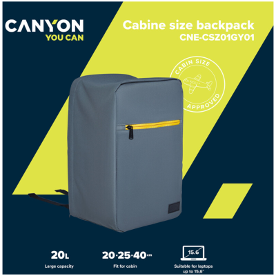 CANYON backpack CSZ-01 Cabin Size Grey