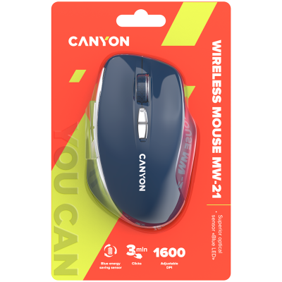 CANYON mouse MW-21 BlueLED 7buttons Wireless Blue