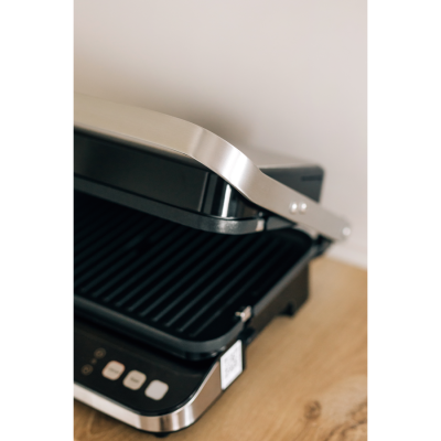 AENO ''Electric Grill EG1: 2000W, 3 heating modes - Upper Grill, Lower Grill, Both Grills  Defrost, Max opening angle -180°, Temperature regulation, Timer, Removable double-sided plates, Plate size 320*220mm''