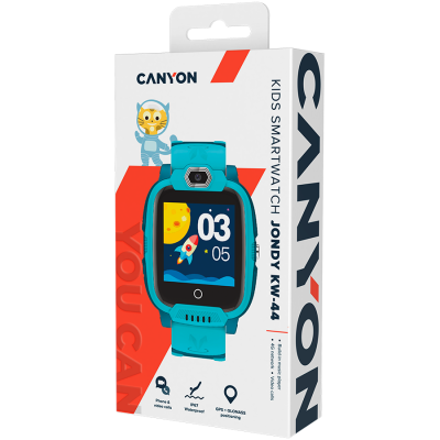CANYON Jondy KW-44, 1.44''IPS 240*240, ASR3603S, Nano SIM, 192+128MB+512MB TF Card, GSM(B3/B8), LTE(B1.2.3.5.7.8.20) 700mAh battery, GPS+Glonas, Canyon Life APP, MP3 Audio Player, 7 Games, Camera, IP67, host:53.3*43.5*16mm strap:230*20mm, 48g, Green