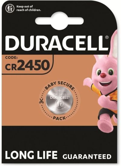 Lithium Button Battery DURACELL CR2450 3V 1 pcs in blister /price for 1 battery/  GP