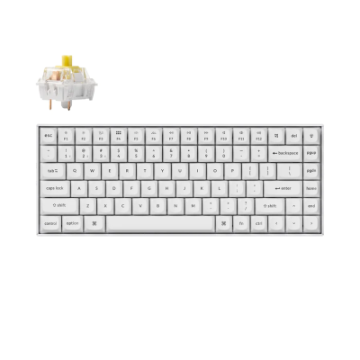 Геймърска механична клавиатура Keychron K2 Pro White QMK/VIA Hot-Swappable K Pro Banana Switch, RGB Backlight Plastic Frame