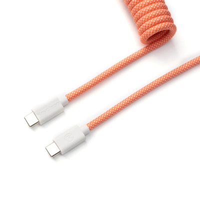 Cable Keychron Coiled Aviator Straight Custom USB Cable, USB-C - USB-C, Pink Orange