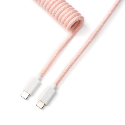 Cable Keychron Coiled Aviator Straight Custom USB Cable, USB-C - USB-C, Light Pink