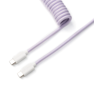 Cable Keychron Coiled Aviator Straight Custom USB Cable, USB-C - USB-C, Light Purple