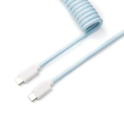 Cable Keychron Coiled Aviator Straight Custom USB Cable, USB-C - USB-C, Light Blue