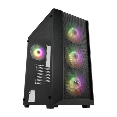 Case FSP CMT218 Mid-Tower 4 x Fixed RGB 120mm Fans - Black