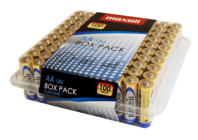 MAXELL Alkaline batteries LR6 AA 10x10 / 100 pcs packs in PVC box 