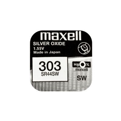 Бутонна батерия сребърна MAXELL SR44 SW/357/   1.55V