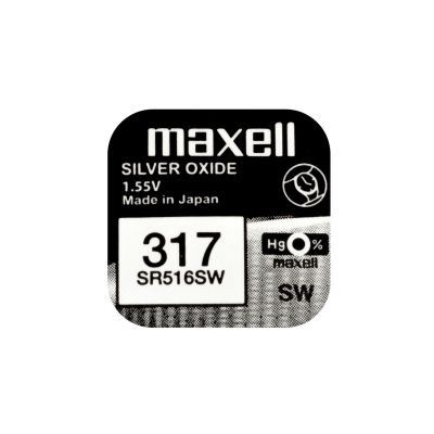 Button Battery Silver MAXELL SR516 SW /317/  1.55V