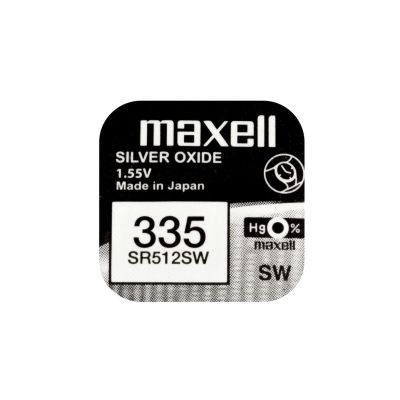 Бутонна батерия сребърна MAXELL SR512 SW /335  1.55V